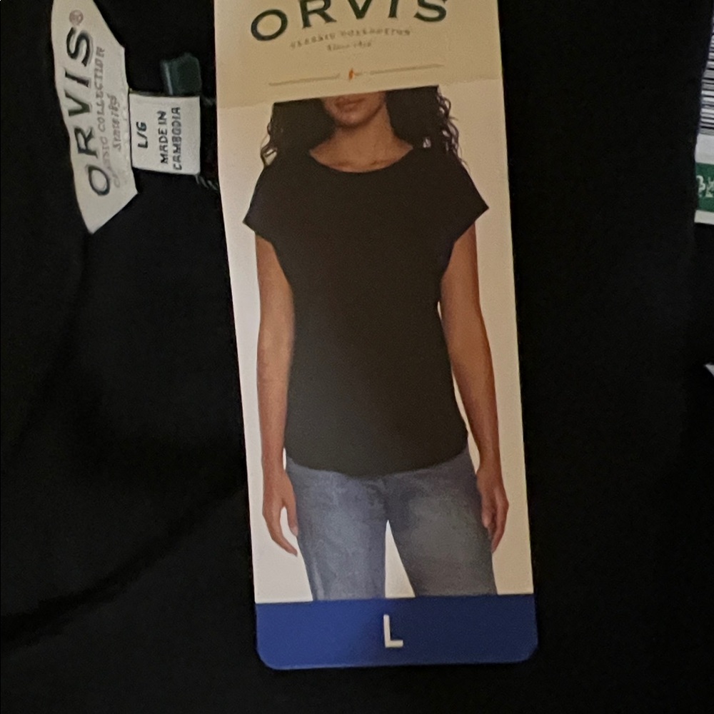 NWT Orvis Women’s Linen Blend Short Sleeve Top, Black linen scoop neckline‎ - Picture 7 of 8
